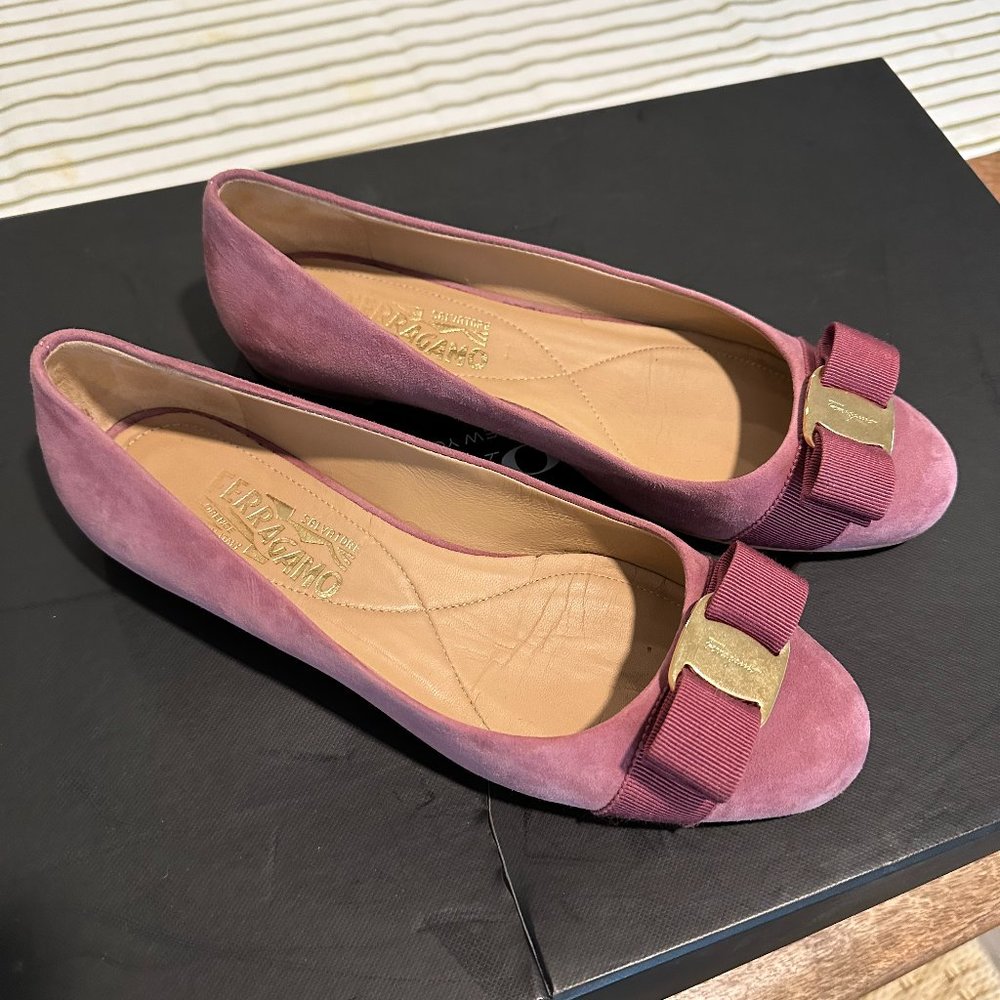 Ferragamo suede ballet flats